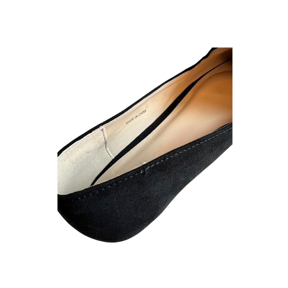 London Rebel Florence Black Pointed Bow Ballet Flats Size 6 NWOB - Picture 7 of 9